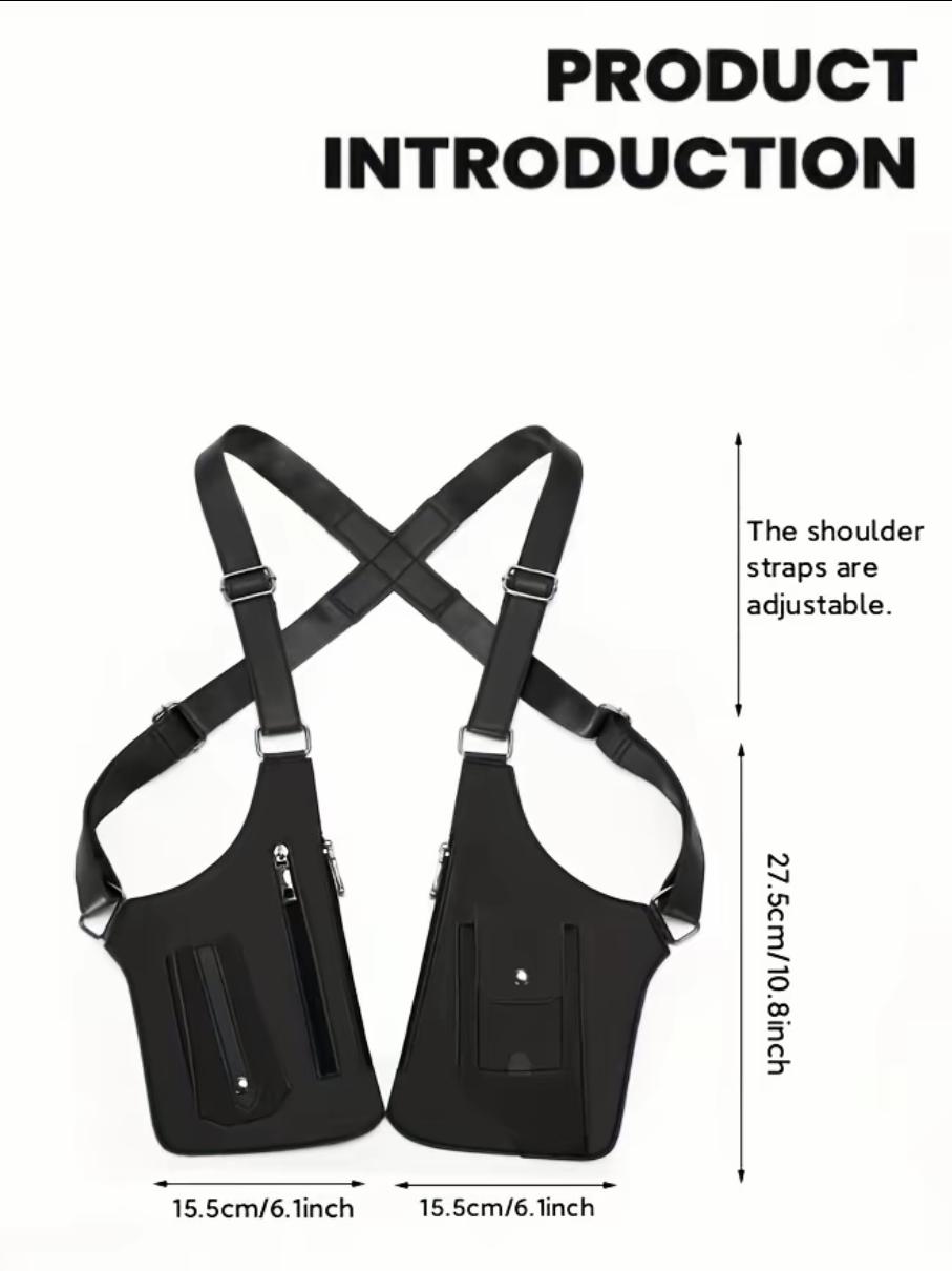 Men's Underarm Chest Harness Bag, Multi-Pocket Adjustable Anti-Theft EDC Pouch, Hands-Free Convenient Storage for Cycling, Hiking, Camping, Outdoor Activities & Daily Use