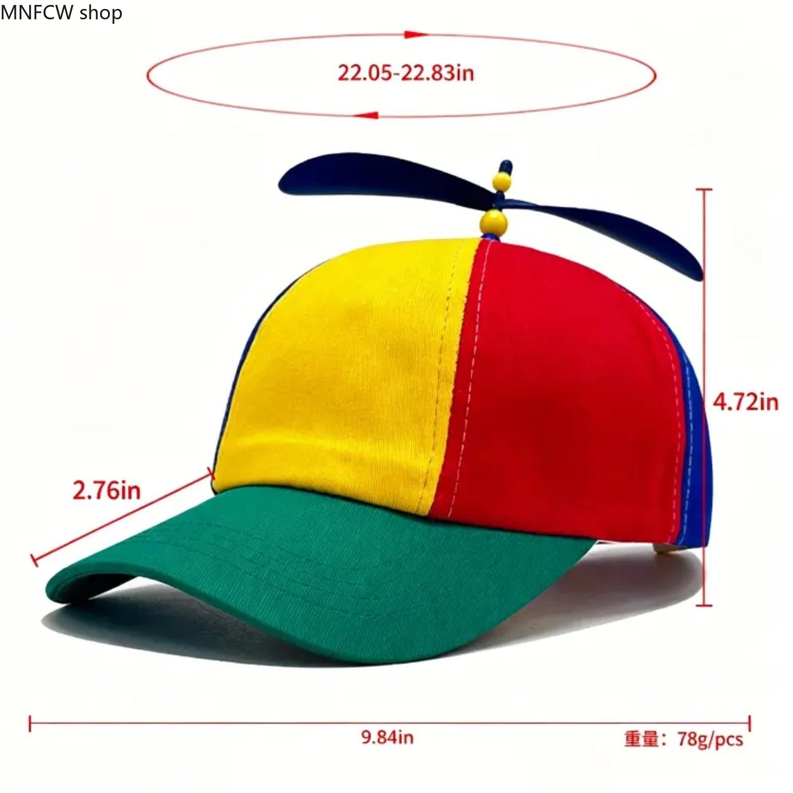 Rainbow Color-Block Propeller Baseball Cap - Casual Cotton Fashion Hat for Adults & Kids, Lightweight Novelty for Beach Sun Protection, Novelty Cap, Trendy Hat, Hats