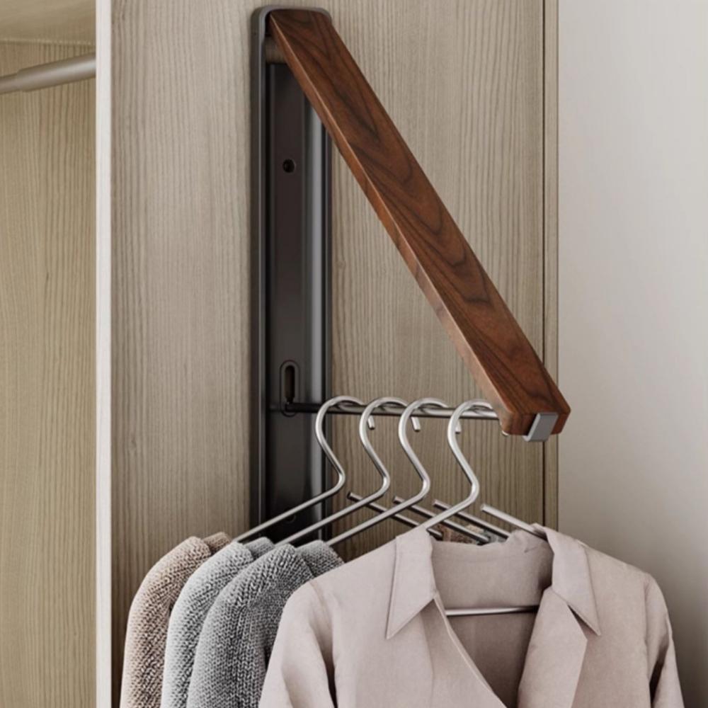 Wall-Mounted Clothes Rack, Space Aluminum Material, Foldable Design, Indoor Balcony Use, Invisible Bedding Hanger, Window Hanging Hook, Garment Rack, Wall Drying Rack