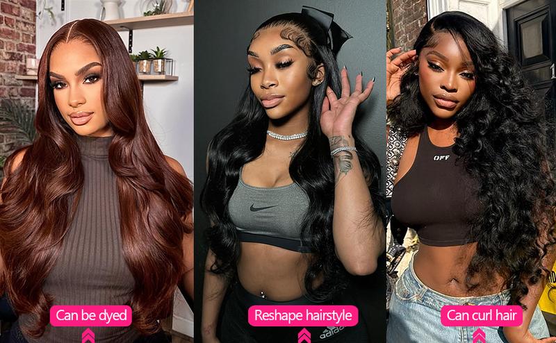 Lemoda Body Wave 13x6 HD Transparent Lace Front Wigs Human hair 210% Density Virgin 12A Straight Frontal Wigs Human Hair Natural Hairline 13x6 Body Wave/Straight Wig Pre Plucked Wig