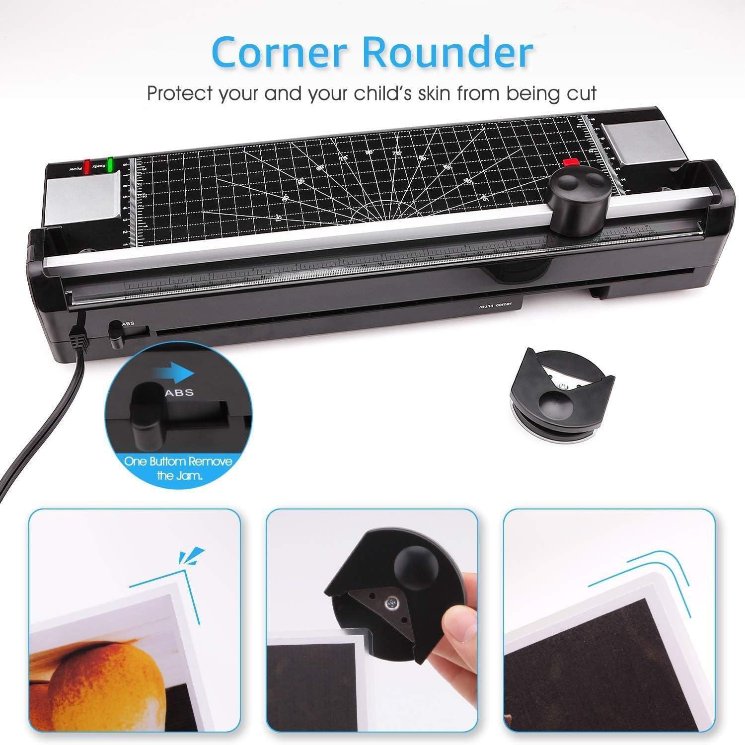 Laminator Machine for A3/A4/A6, YE381 13inch Thermal & Cold Laminating Machine for  Office School Teacher Use with 50 Pouches, Paper Trimmer and Corner Rounder