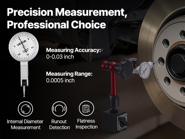 VEVOR Dial Test Indicator with Universal Magnetic Base and Storage Case ...