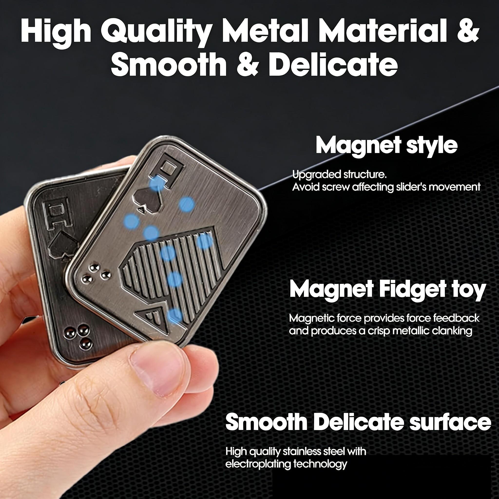 Magnetic Metal Fidget Toys for Adults & Teens, Stress Relief Fidgeting, Manual Rotation Stress Relief Toy, Office Decompression Tabletop Toy（Magnet style） #GLOBAL PICKS