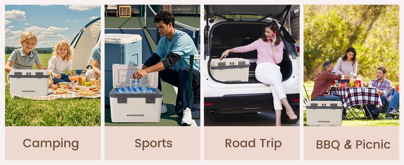 MOONCOOL 16L Insulated Cooler Box, Durable Waterproof Spacious with 72-Hour Ice Retention, Ergonomic Handle for Camping, Hiking, Beach Trips, and Outdoor Adventures