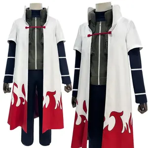 HOLOUN Anime Namikaze Minato Cosplay Costume Cloak Vest T-shirt Pants Pouch Cos Convention Gift