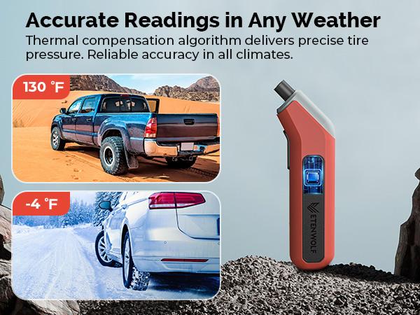ETENWOLF Probe T300 Tire Pressure Gauge 200 PSI, Digital Tire Gauge with Bright LED Display, Tire Gauges for Tire Pressure Measurement Measuring Tool Car Aaa Batteries Included