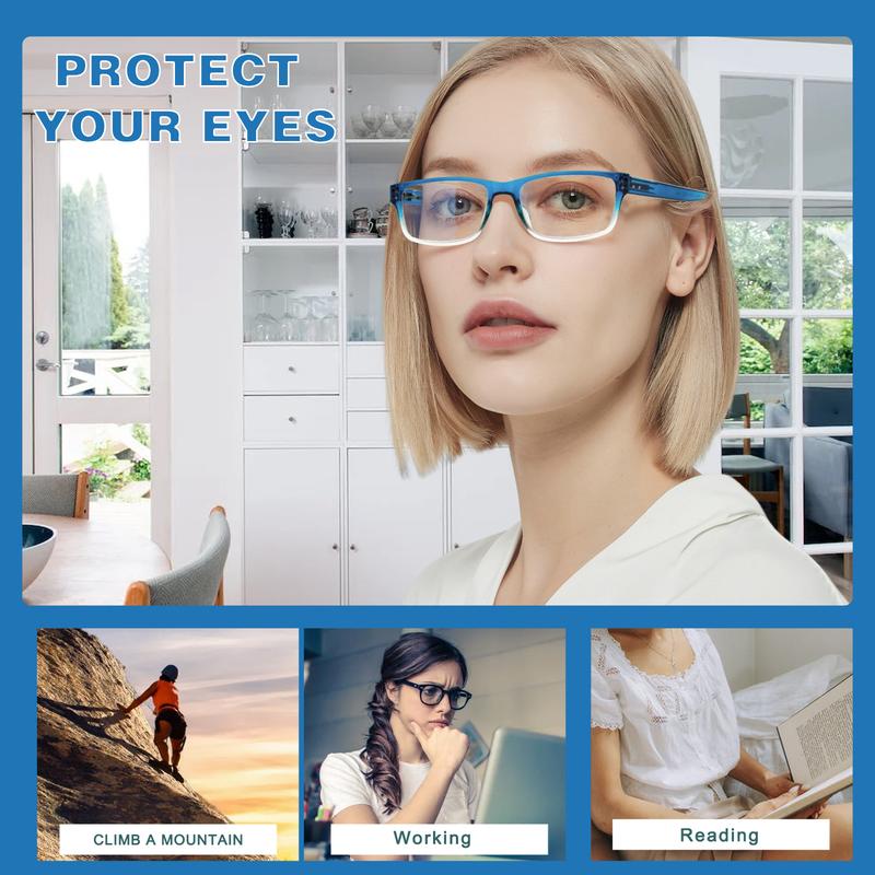 DEAAOK 5  Pack Reading Glasses For Women Stylish Blue Light Blocking Readers Womens Men Spring Hinge Eyeglasses