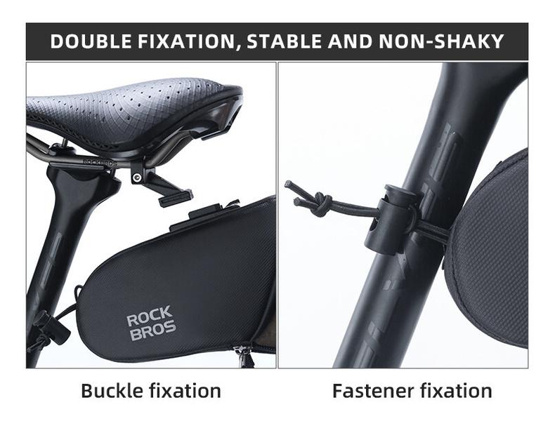 ROCKBROS Bike Saddle Bag Separating Expandable Waterproof Big Capacity Bike Bag For MTB Road Bike Quick Release Bike Accessories 1.3L