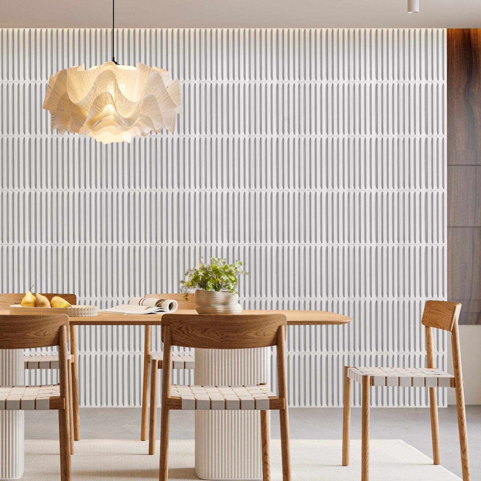 FLOLEOPA 3D Wall Panel Fluted Stripe Design PVC Waterproof Fireproof 11.8x11.8 Inches Decorative Modern Home Interior Vinyl Black for Living Room Bedroom Kitchen Dining Room Backdrop FLOLEOPA 3D Wall Panel Fluted Stripe Design PVC Waterproof Fireproof 11.8x11.8 Inches Decorative Modern Home Interior Vinyl Black for Living Room Bedroom Kitchen Dining Room Backdrop