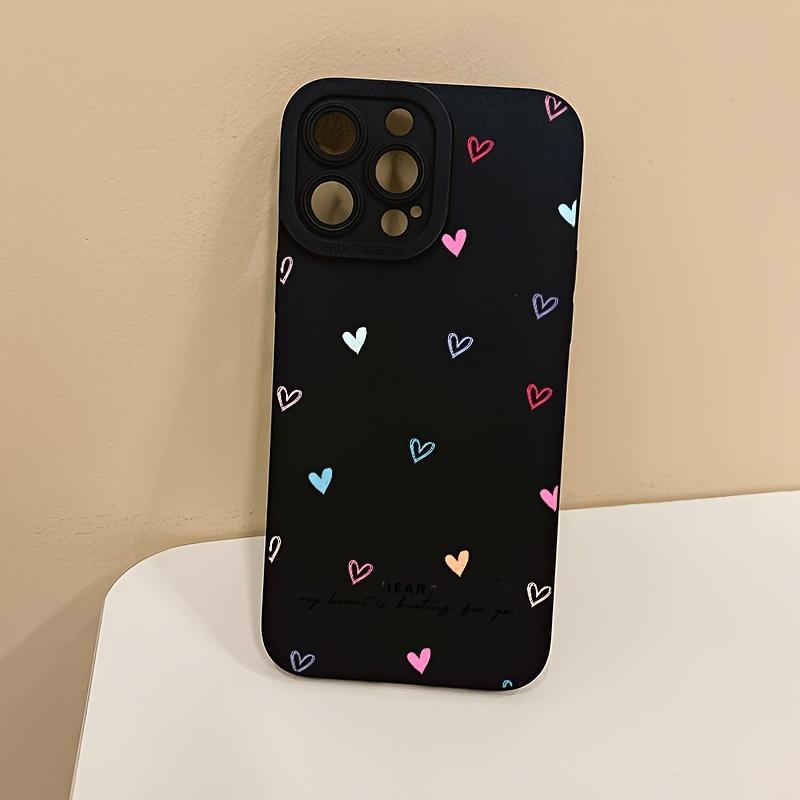 iPhone Case 78ins Dopamine Heart Pattern Xxs XR Full Coverage Anti-Drop Protection, Fashion Trendy Gift for Friends Family Boyfriend Girlfriend