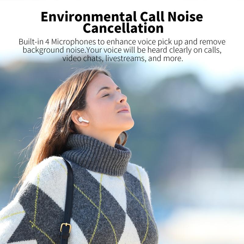 In Ear Headphones, Wireless Headphones 25H Playtime with Deep Bass Stereo Sound Low Latency Game Mode and Environmental Call Noise Cancellation Sports Earbuds Bluetooth 5.3 Earphones c30i