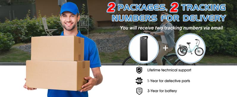 MOONCOOL MC 350 Electric Tricycle Trike for Adults 350W 36V Removable Battery 24 Inches 7 Speeds 3 Wheels Electric Bikes Bicycle for Adults, Three Wheel Electric Cruiser Tricycle ebike