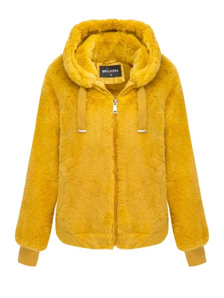 Women's Fall Winter Warm Jacket with Pockets Zipper Fashion Hood Elegant Commuter Casual Simple Daily Wear Coat