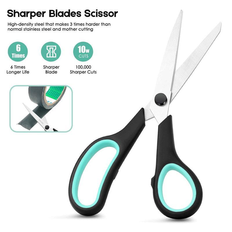 Home Scissors Stainless Steel Office Scissors 8.5 Inch Multifunctional Handmade Scissors Rubber Plastic Scissors
