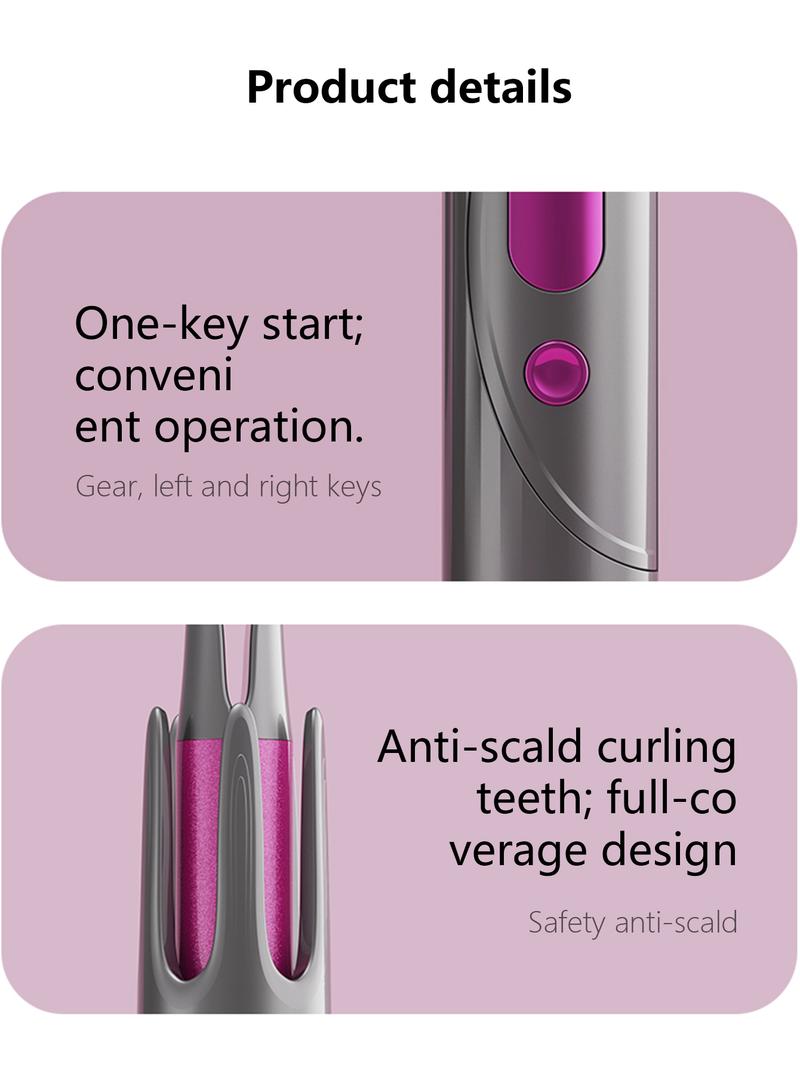 Automatic curling iron and curling iron with negative ion technology, two-way rotation, burn-proof, creates smooth, comfortable, Hollywood, and beach waves, perfect for women's Christmas gifts.