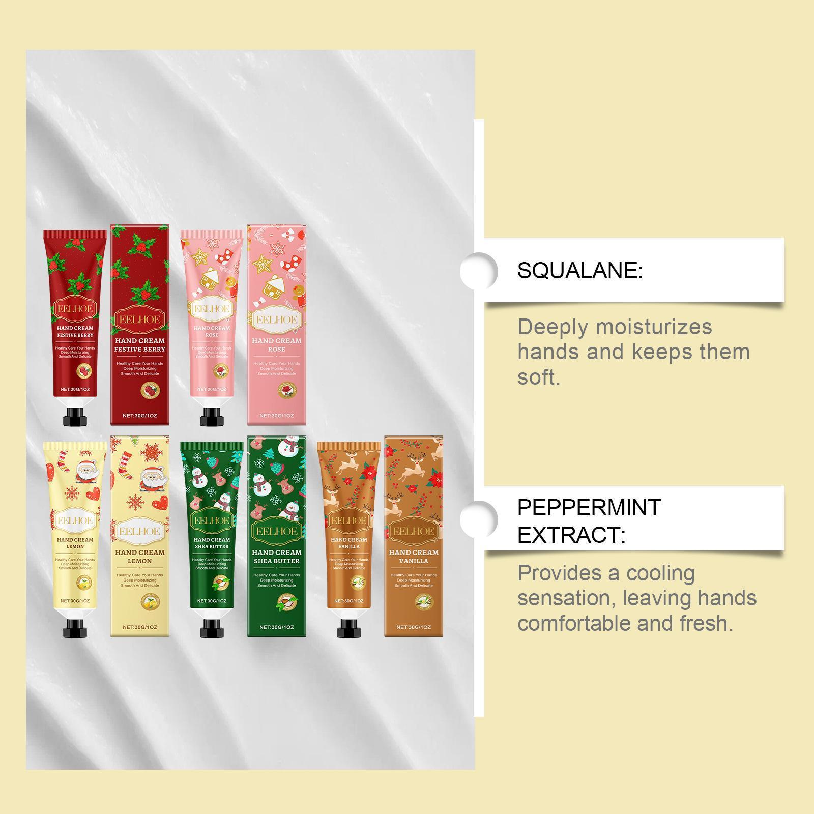 5-Piece Moisturizing Hand Cream Set, Plant Essence Hydrating Lotion for Dry Cracked Hands, Non-Greasy Travel Size Gift for Women & Men
