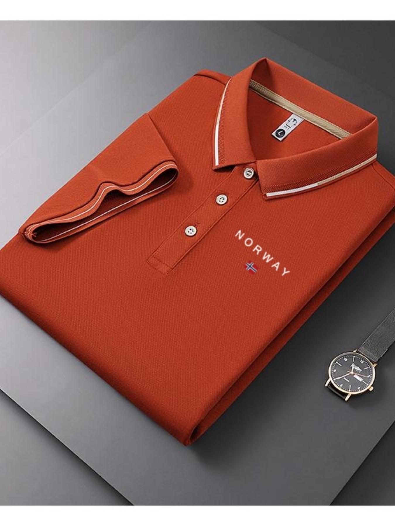 Men's Casual Summer Print T-Shirt, Fashion Short Sleeve Top, Geometric Design, Lightweight Breathable Polo Shirt