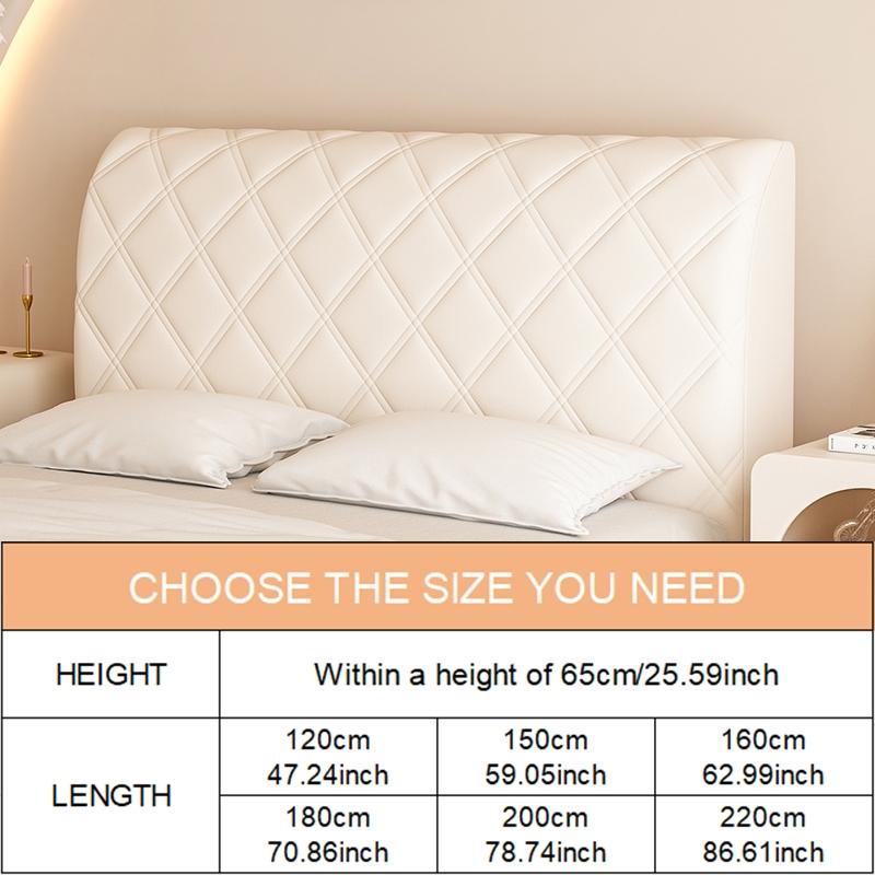 Diamond Grid Elastic Full Tufted Headboard Protector Cover, Polyester Material, Anti-Collision Dustproof, All Sizes, Soft Comfortable, Washable