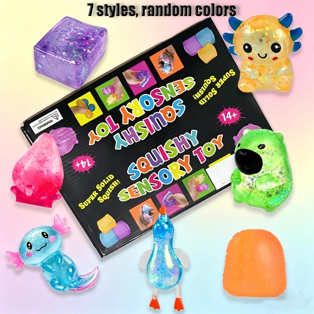 7pcs/set, Sensory bundle - maltose series with various shapes, pressure resistant kneading, suitable for slow rebound kneading in learning and work, home, school, gatherings, parties, events, and giving to family and friends