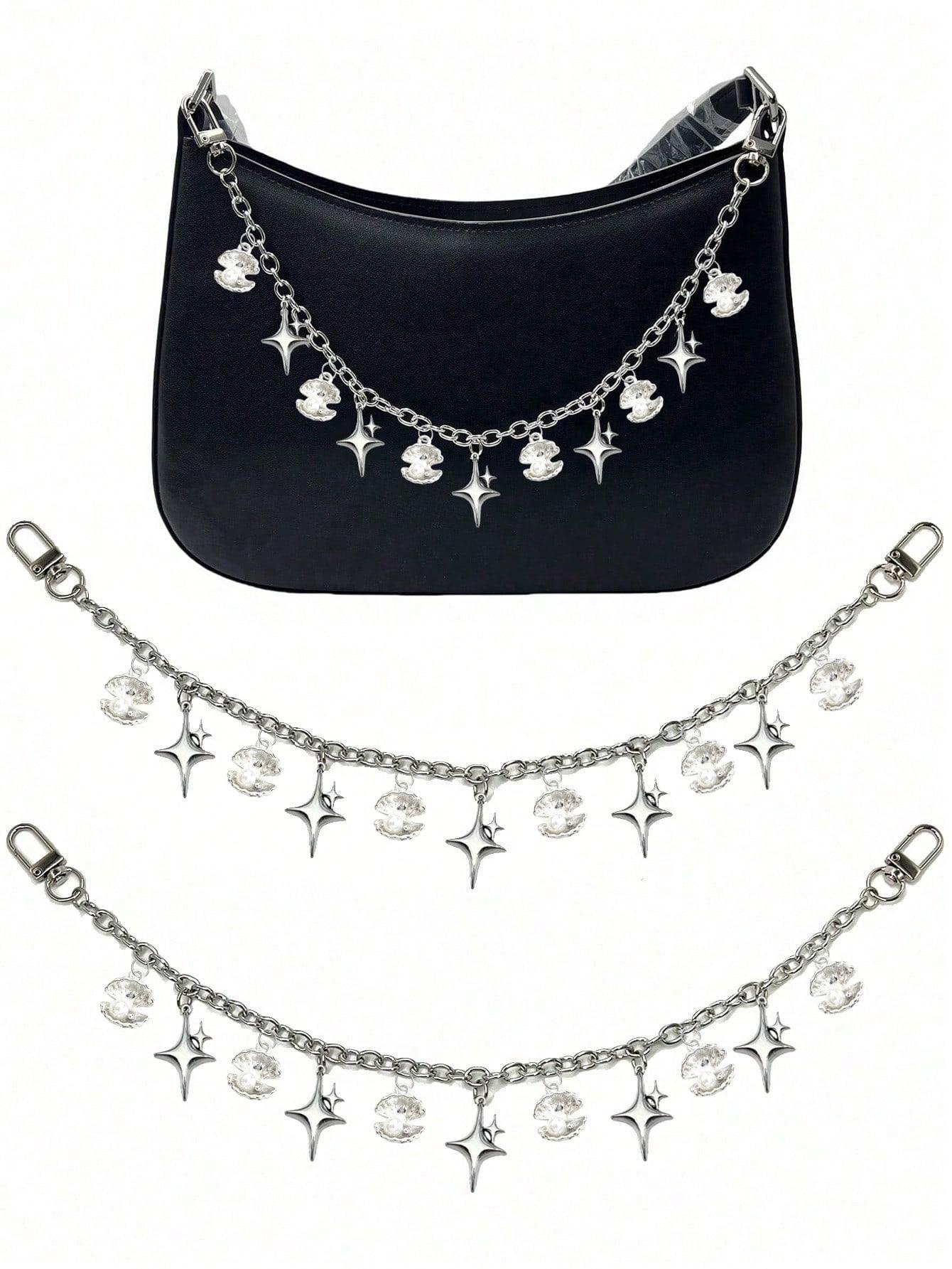 Shell Star Chain Bag Chain Charm Purse Charm Chain, Beach And Ocean Elements, Decoration Accessory Bag Chain