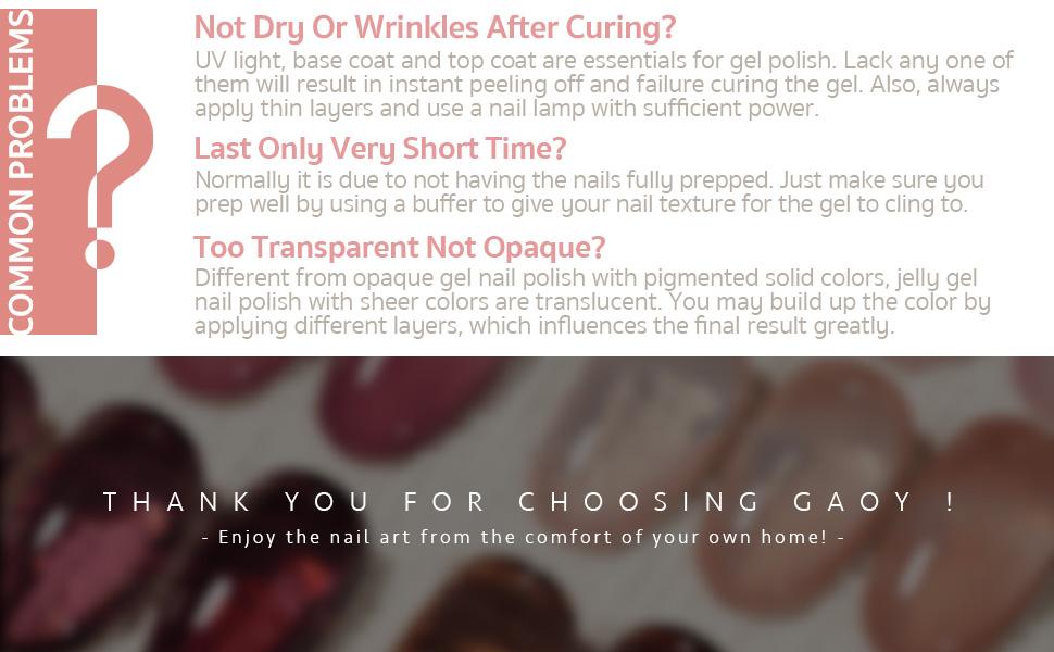 GAOY Rose Garden Jelly Gel Nail Polish of 6 Transparent Nude Red Pink Brown Colors Sheer Gel Polish Kit for Salon Manicure and Nail Art DIY at Home