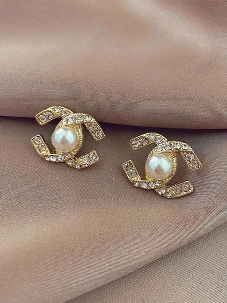 Elegant Pearl Stud Earrings for Women, Fashionable Cross Design, Perfect for Daily Wear, Dates & Events, Versatile Accessory, High Quality Earrings