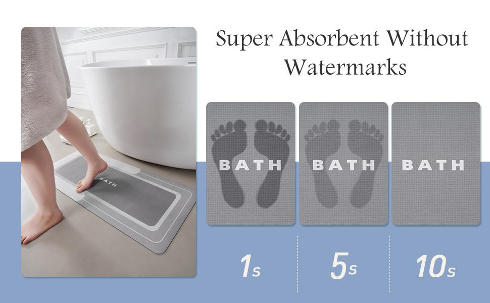 Super Absorbent Thin Bath Rug, Non Slip Quick Dry Stain Resistant Mat for Bathtub Vanity Super Absorbent Thin Bath Rug, Non Slip Quick Dry Stain Resistant Mat for Bathtub Vanity
