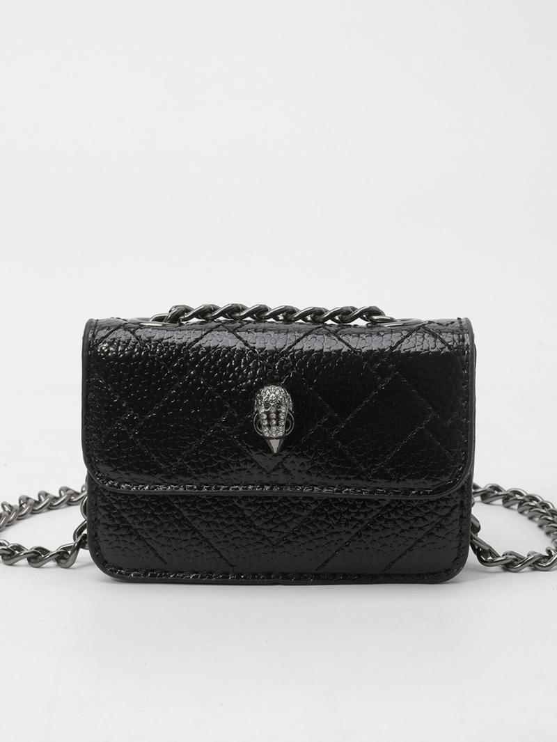 Mini Magnetic Crossbody Chain Bag, Small Shoulder Bag with Letter Flap, Multi-Color Options, Casual Style, All Seasons Use