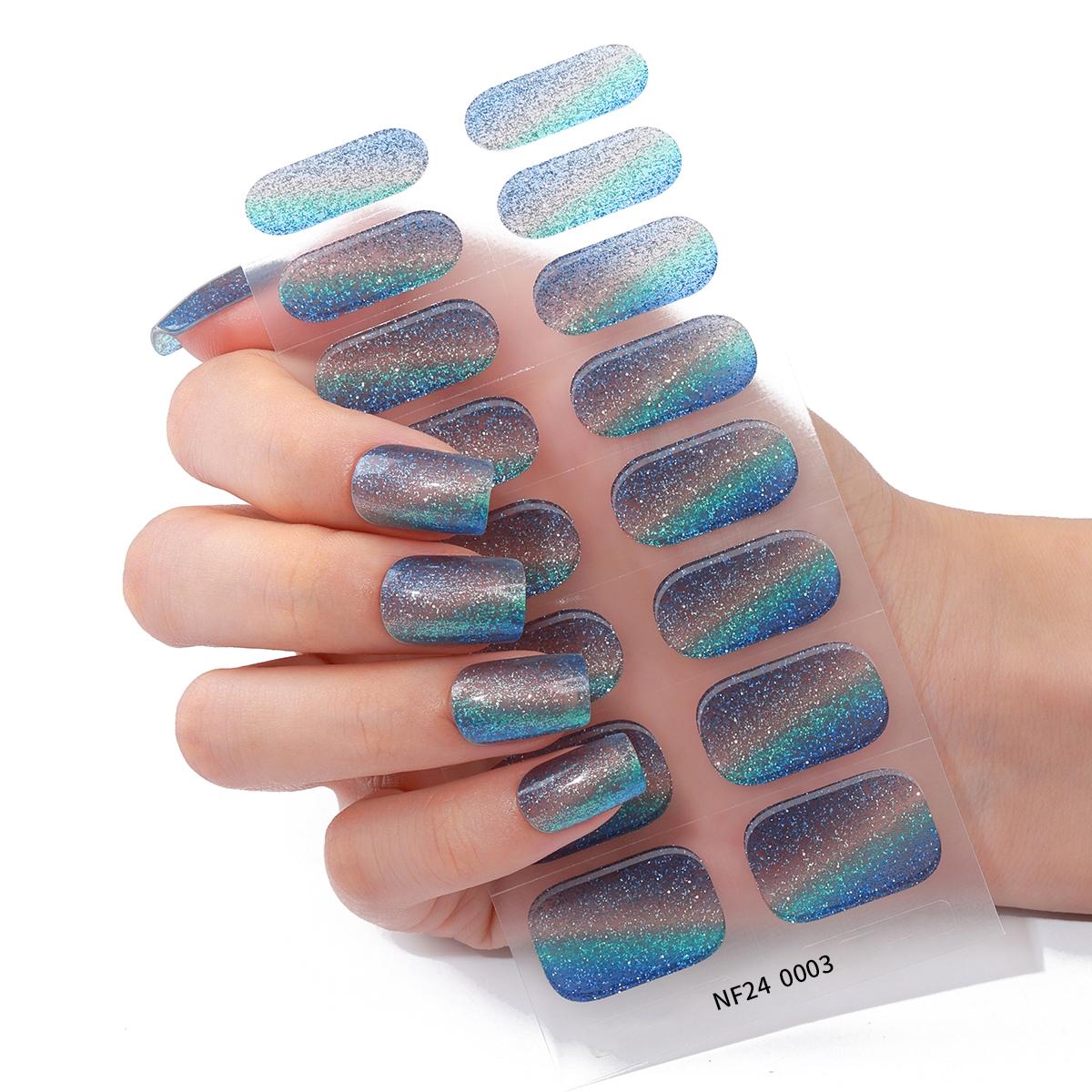 16pcs Gradient Cat Eye Gel Nail Strips, Self-Adhesive Full Set, UV Lamp Required, Easy to Apply and Remove, DIY Nail Art for Women and Girls