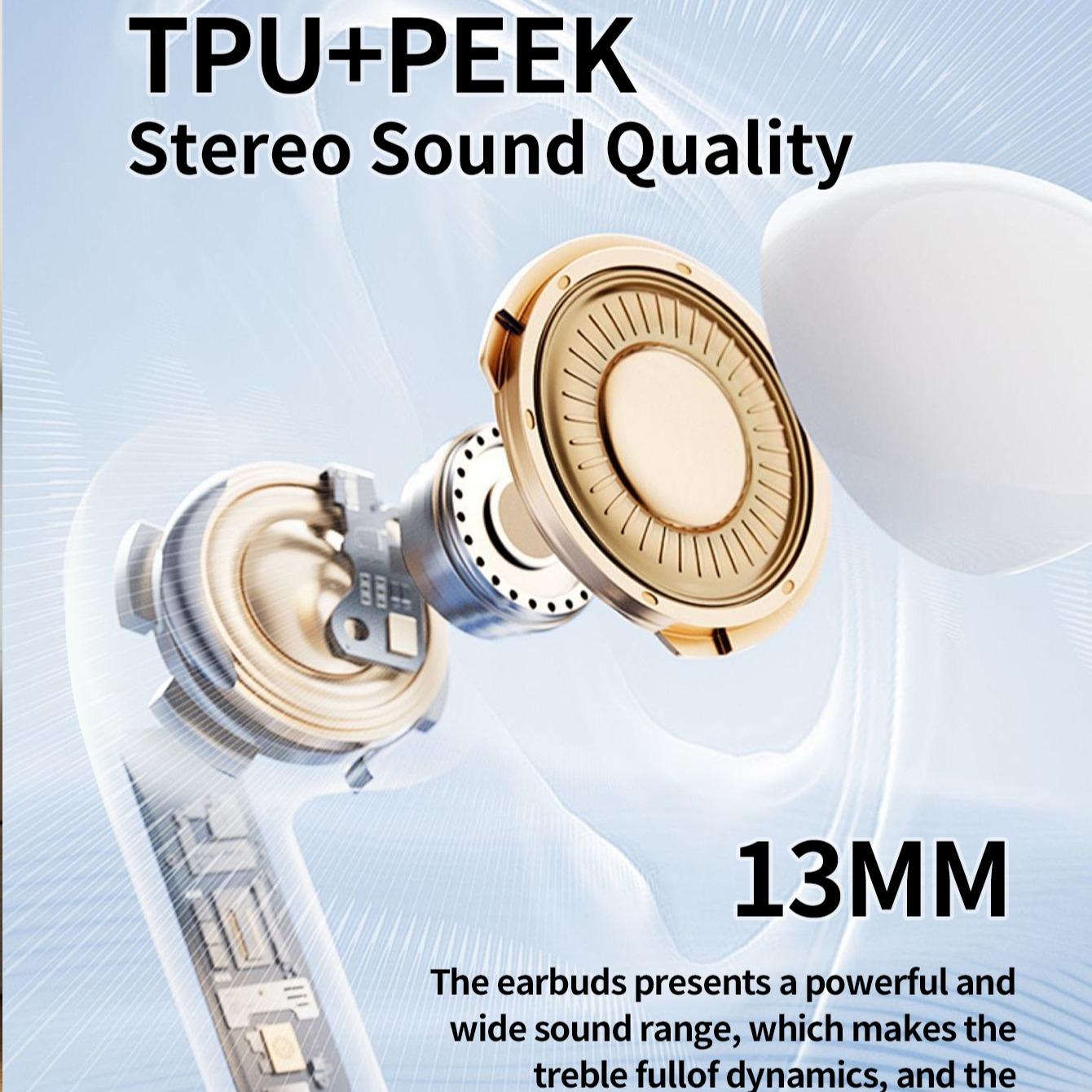 Bluetooth-compatible Compatible Wireless Earbuds, Stereo In-Ear Design, Touch Control, High-Quality Hi-Fi Microphone, Universal for Smartphones