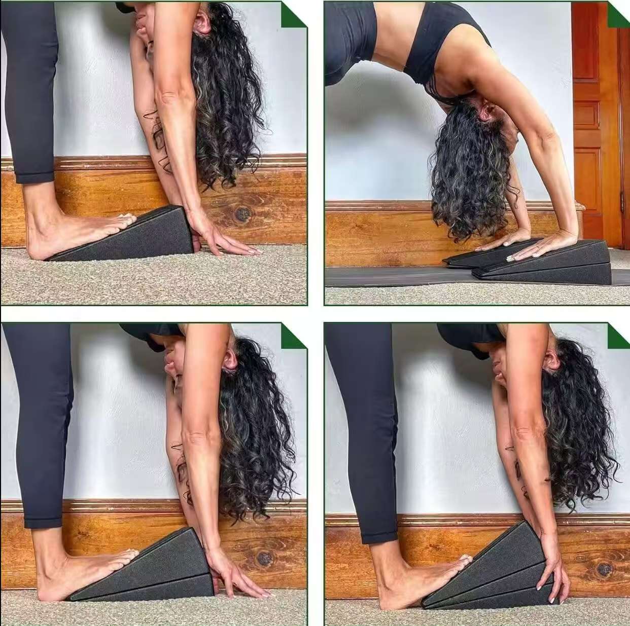 Squat Wedge Blocks, 3 Counts Non-slip Incline Boards, Foot Wedge Foam Incline Boards,Leg Extensions for Home Workouts, Calf Stretch,Heel Squats,Yoga Equipment，Gym Adjustable Stacking Knee Protection pilates board at home