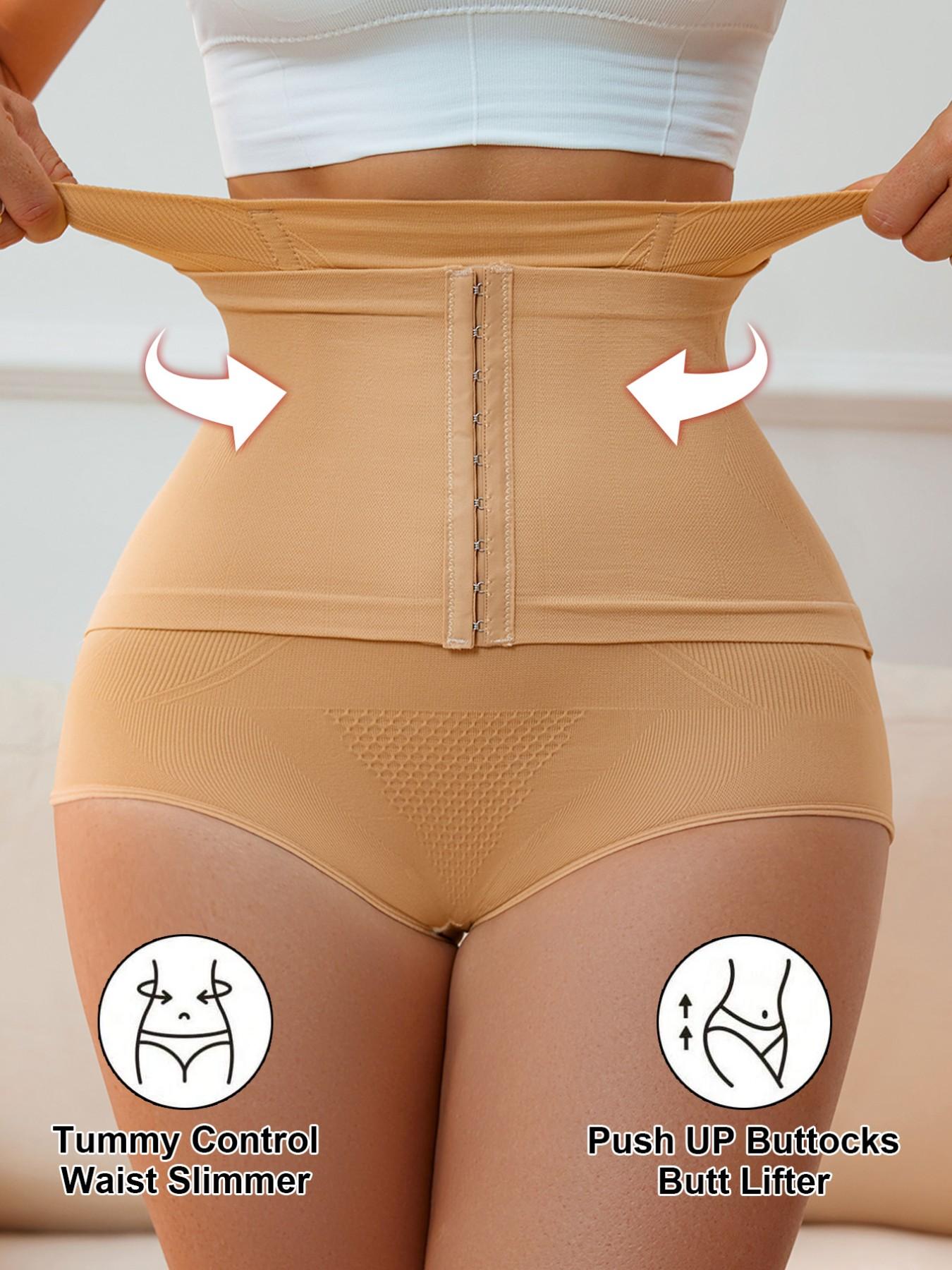 High Waist Abdominal Control Panties for Women Postpartum, Adjustable Buckle Seamless Shapewear, Plus Size Butt Lifting Tight Fit