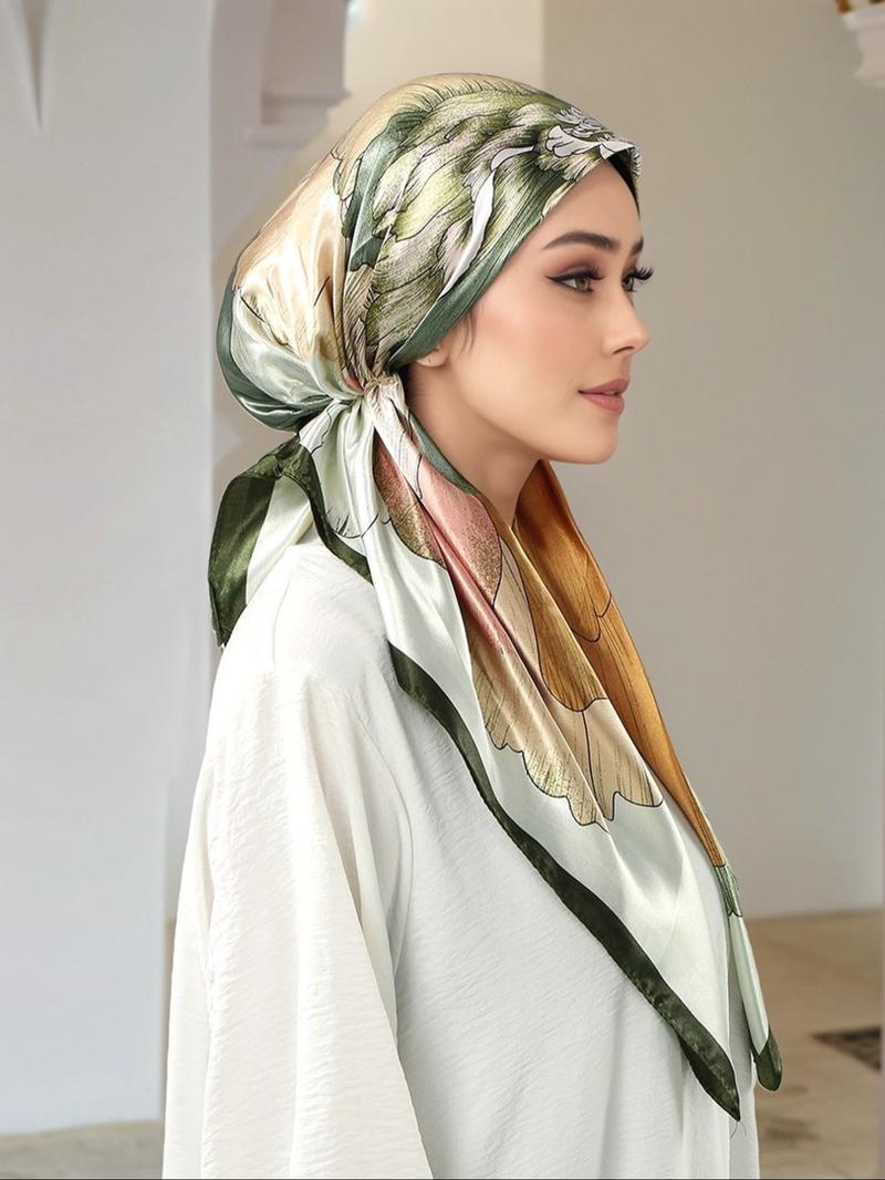 Elegant Satin Hijab Scarf, Soft Breathable Fabric, Easy Sweat Absorption, Perfect for Daily Wear, Elastic Fit Design Elegant Satin Hijab Scarf, Soft Breathable Fabric, Easy Sweat Absorption, Perfect for Daily Wear, Elastic Fit Design