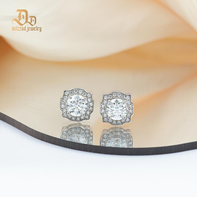 Delzzad 18K Gold-Plated Luxury Earrings Round VVS Synthetic Moissanite S925 Stud Earrings Jewelry Perfect Birthday Mother’s Day Christmas Gift for Men Women Wedding Set Delzzad 18K Gold-Plated Luxury Earrings Round VVS Synthetic Moissanite S925 Stud Earrings Jewelry Perfect Birthday Mother’s Day Christmas Gift for Men Women Wedding Set