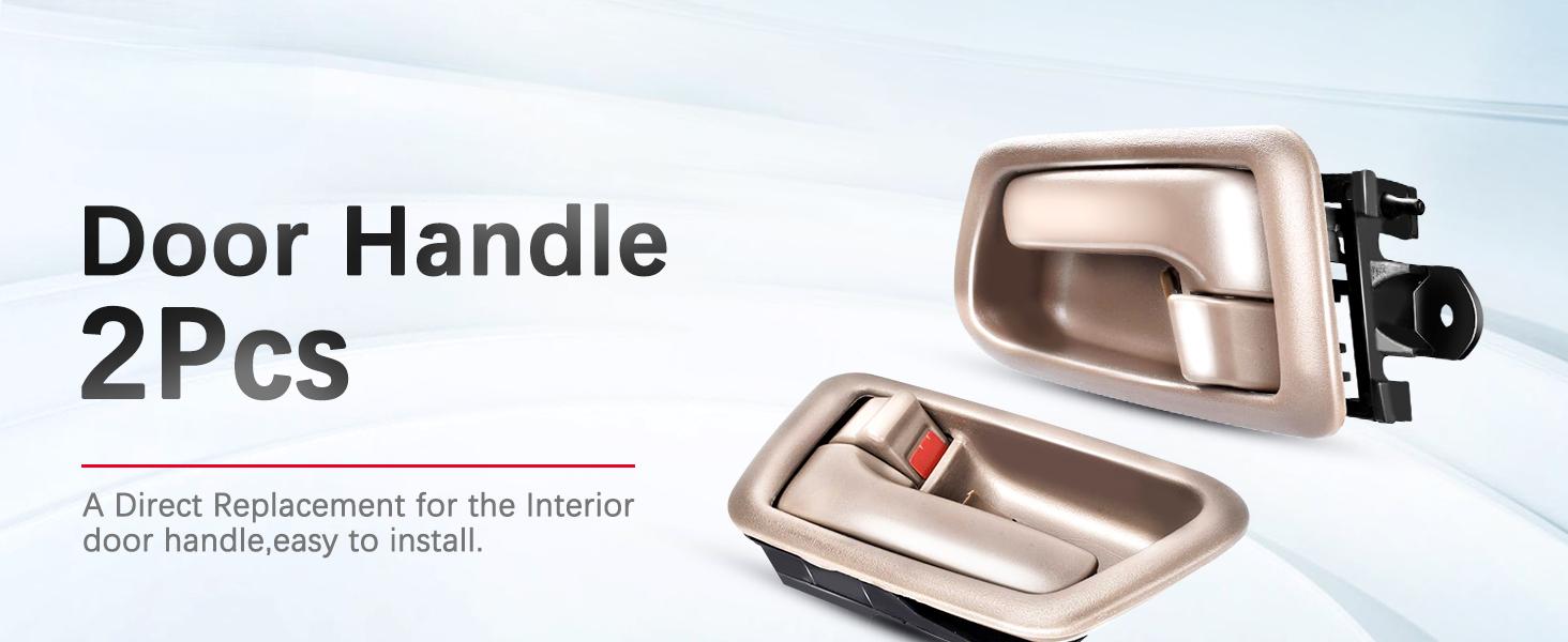 2Pcs Interior Door Handles, Front Rear Driver & Passenger Side Replacements for 1997 1998 1999 2000 2001 Toyota Camry, Replaces# 69206-AA010-E0, 69205-AA010-E0, Beige/Tan