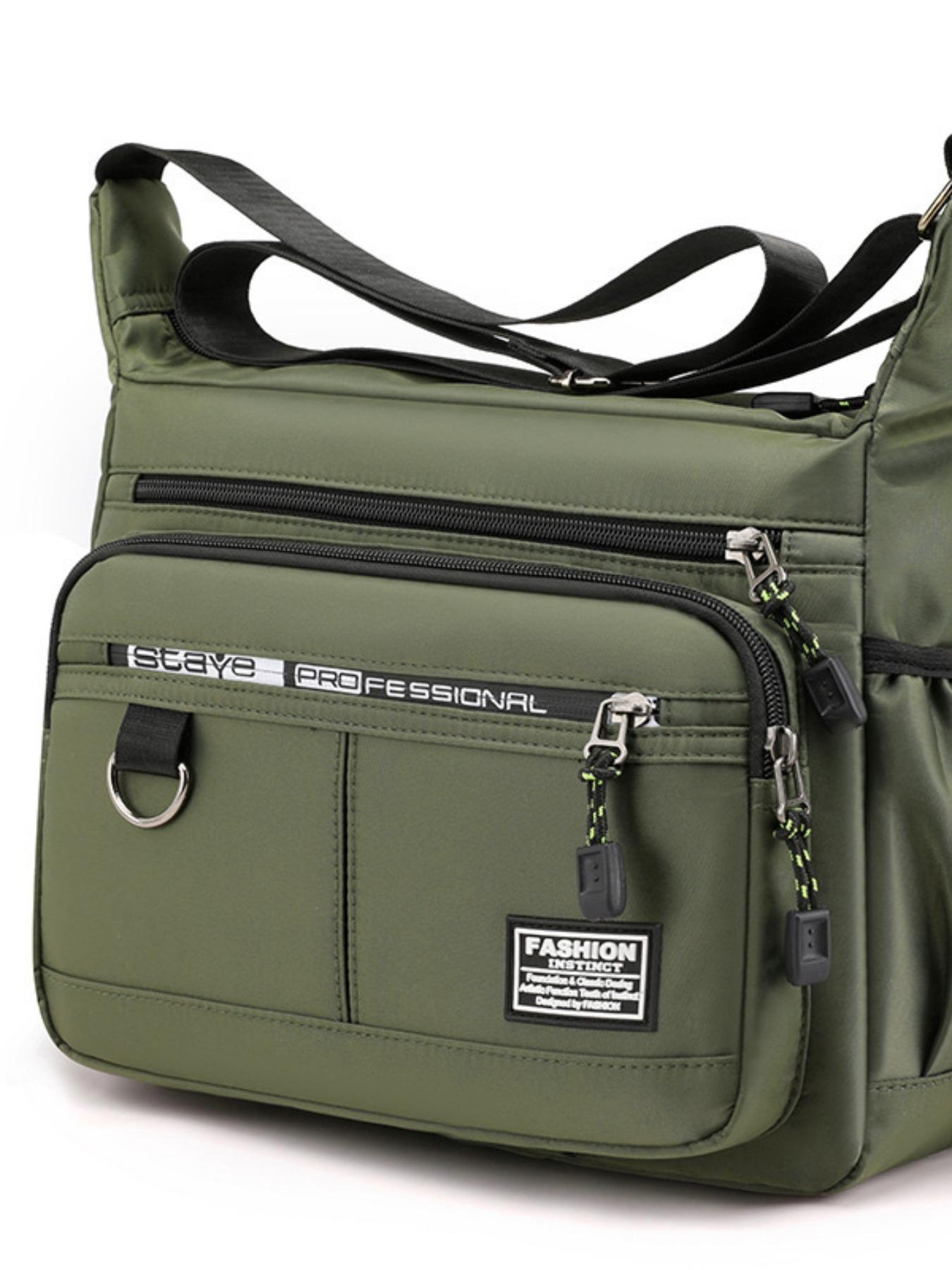 Large Capacity Men's Crossbody Bag, Durable Waterproof Multi-Pocket Business Shoulder Bag, Outdoor Commute Backpack for Men