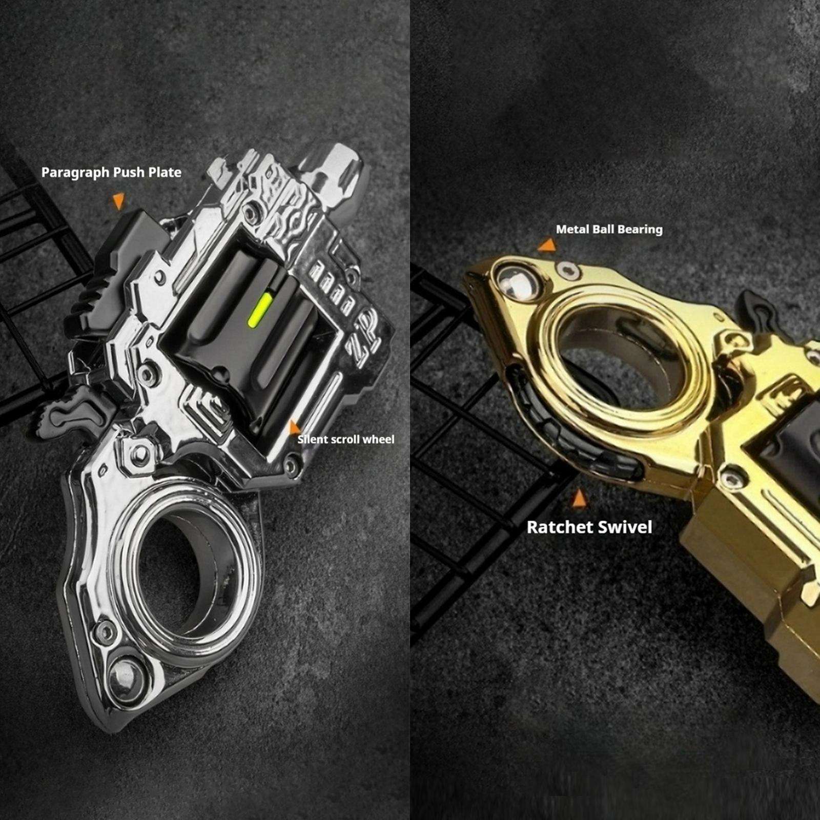 Stress Relief Toy Metal Revolver Blaster Emittable Soft Bullet Gun Toy Fidget Spinner Toys For Teens, Adults