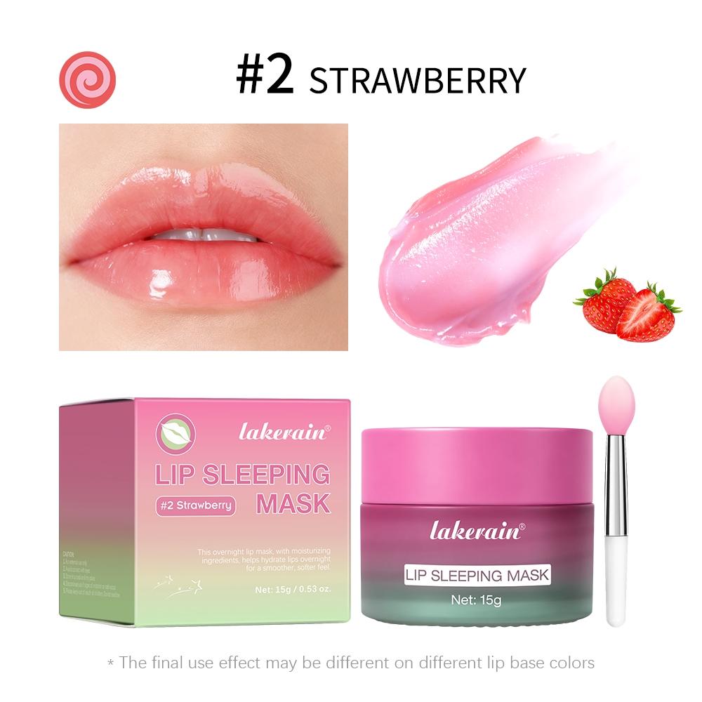 Hydrating Sleep Lip Mask, Lip Sleeping Mask, Dual-Tone Lip Mask with Shea Butter & Fruit Extracts, Deeply Moisturizes & Nourishes Lips, Contains Vitamin E for Lip Care, 4 Fruit Scents, Ideal for Night-time Lip Care, for Daily Use