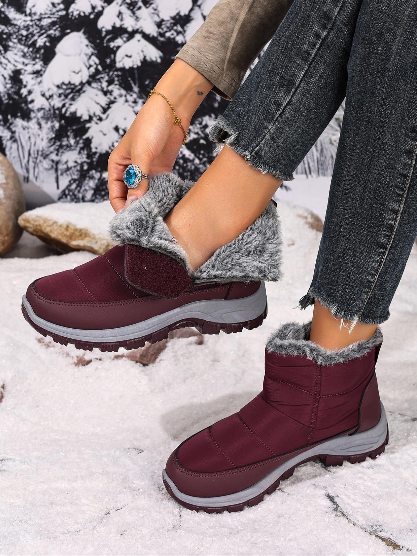 Women's Non-Slip Winter Snow Boots, Stylish Thick Plush Lining, Durable PVC Sole, All-Season Grip Design, Comfortable & Warm Outdoor Footwear