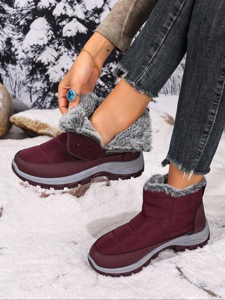Women's Non-Slip Winter Snow Boots, Thick Plush Lining, Durable PVC Sole, All-Season Grip Design, Comfortable & Warm Outdoor Footwear