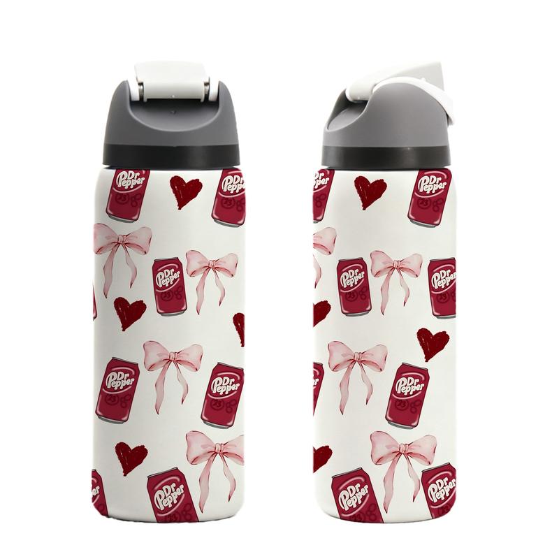 19/24/32oz Double-Wall Vacuum Cup, Insulated Leak-Proof Skinny Thermal Mug Tumbler Drinkware for Hot & Cold Drinks, Keeps Drinks Hot for 12h & Cold for 24h, Stainless Steel Heart Design, Perfect Holiday, Valentine's Day & Birthday Gift for Women & Men