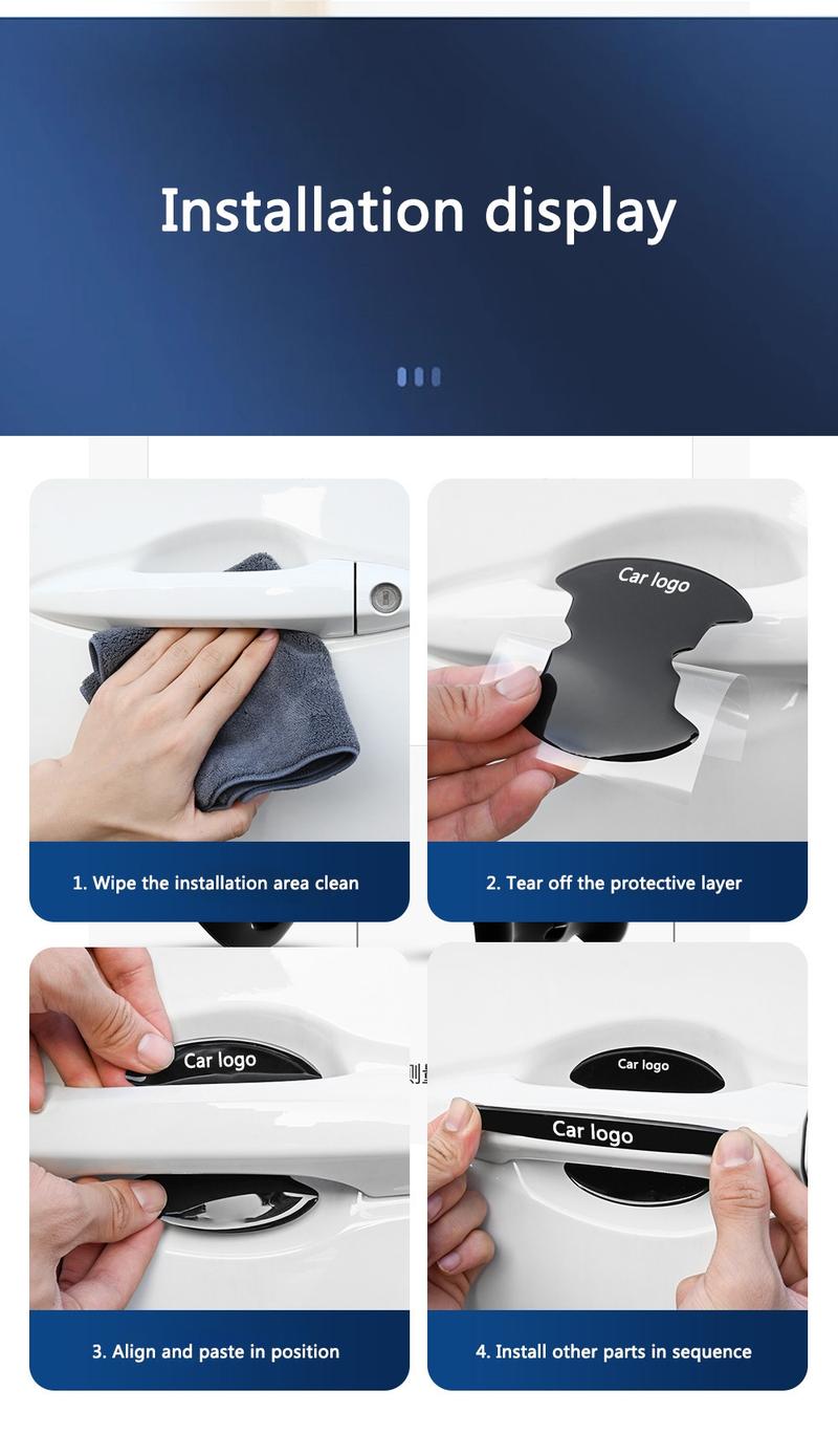 4 or 8 Pcs Car Door Handle Bowl Anti-Collision Protective Stickers for Toyota, Prius and Auris Auto Accessories