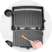 Panini Maker, iSiLER 2 Slice Panini Press Grill, Electric Sandwich Maker Non-Stick Coated Plates, Opens 180 Degrees for Cooking Breakfast Snacks