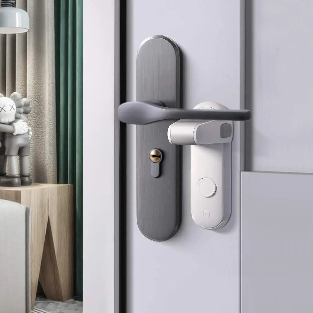 Childproof Door Lever Lock,  Safety Door Handle Lock, Easy to Install and Use Adhesive no Tools Need or Drill (White, 2 Pack)