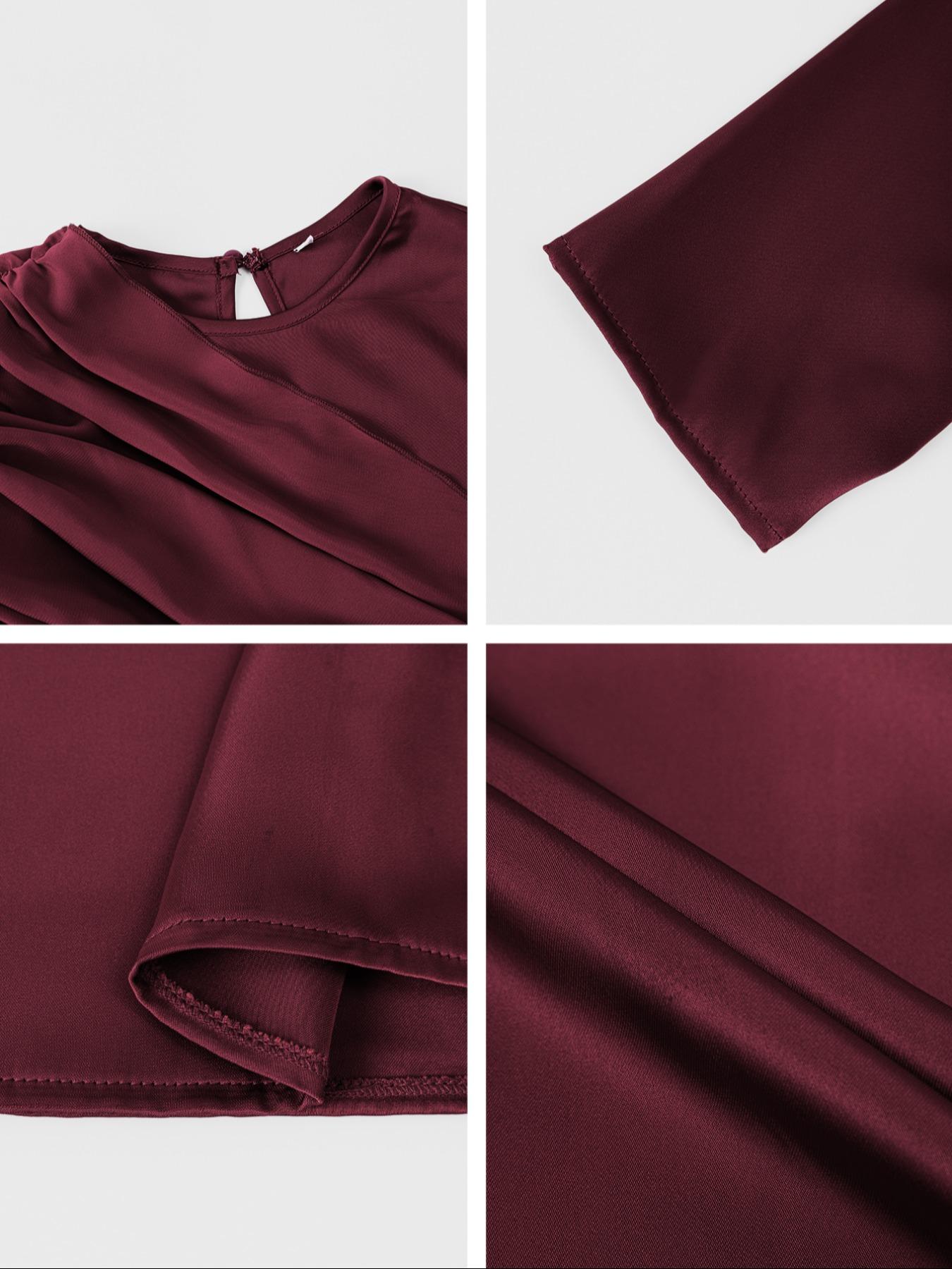 Pure Color Elegant Fashion One-Shoulder Cape Long Sleeve Dress, Fitted Style, Plain Pattern, Long Dress Length, Women's Clothing, Formal Wear