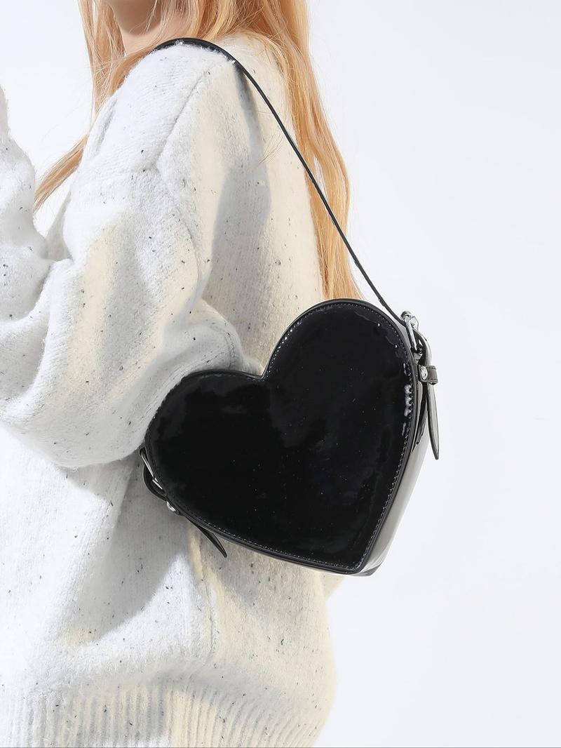 Fashionable  simple casual exquisite and versatile shoulder bag, niche design  heart-shaped creative modeling shoulder bag, Valentine's Day gift handbag, classic and versatile personality, shopping and dating, etc.