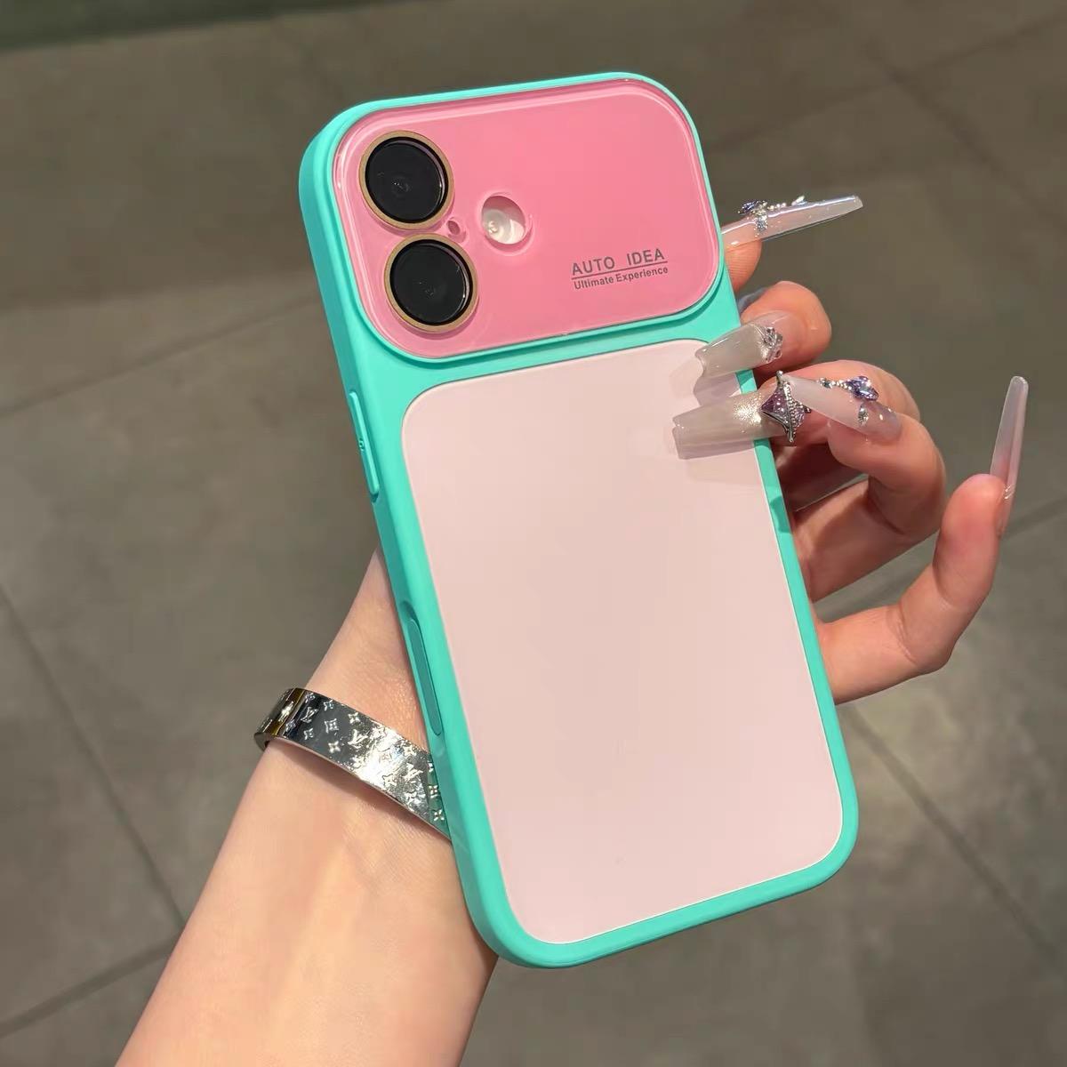 Summer Dopamine Color Block Macaron Candy Case for iPhone 17 Pro Max 16 15 Pro 14 13 Luxury Elegant Design Soft + Acrylic Crystal Camera Lens Protection Large Viewing Window Shockproof Protective Cute Aesthetic Colorful Cover