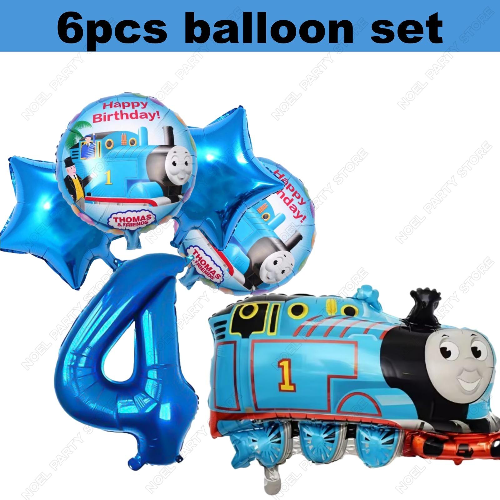 Extra-Large Cartoon Thomas Shaped Balloon Thomas The Train Theme Birthday Decorations for Ages 1-9 Aluminum Foil Balloon Set