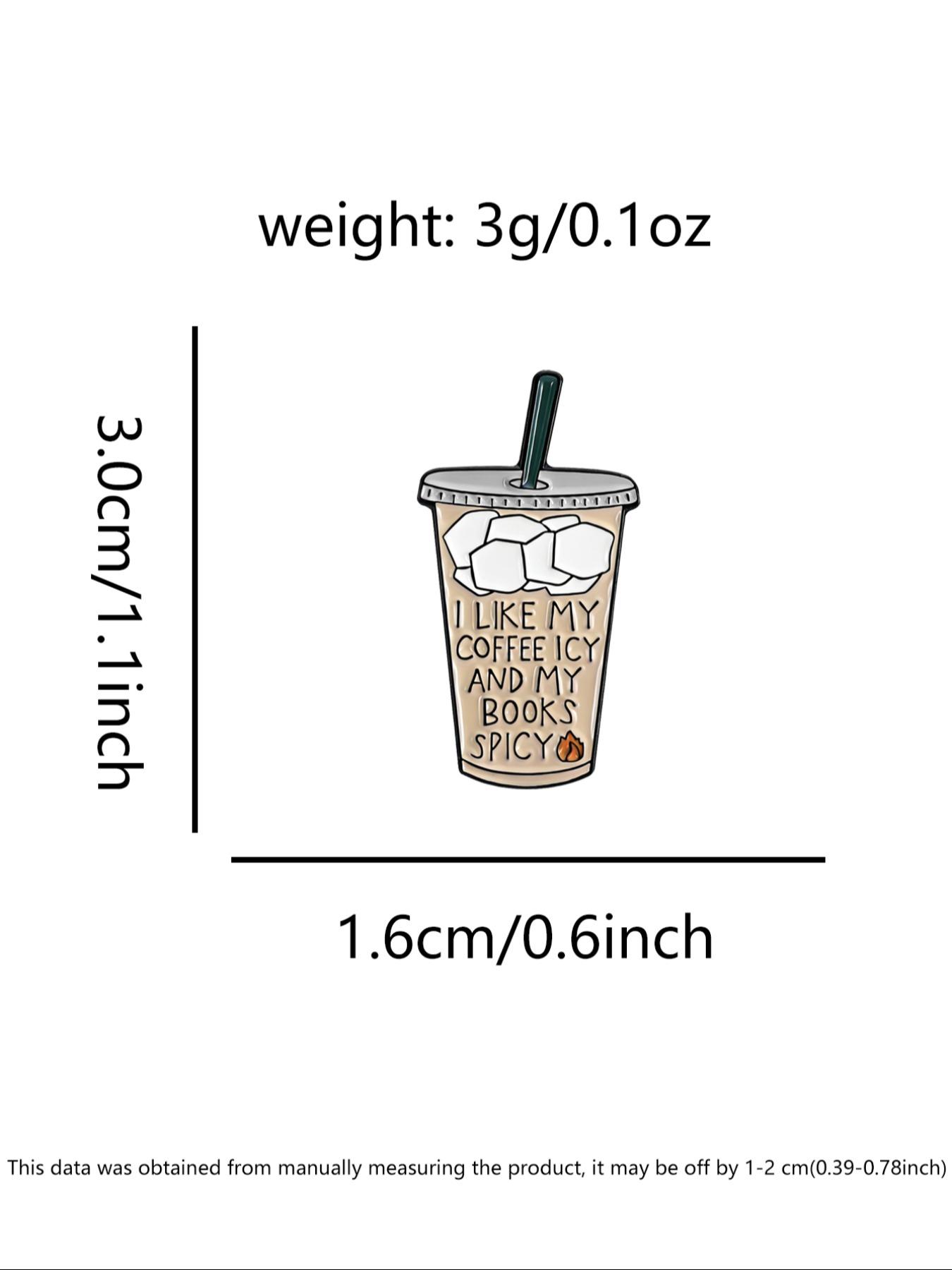 Coffee Reader Backpack Style Accessory, Ice Coffee Hot Book Preference Badge, Drink & Reading Fun Contrast Design, Unique Bag Charm