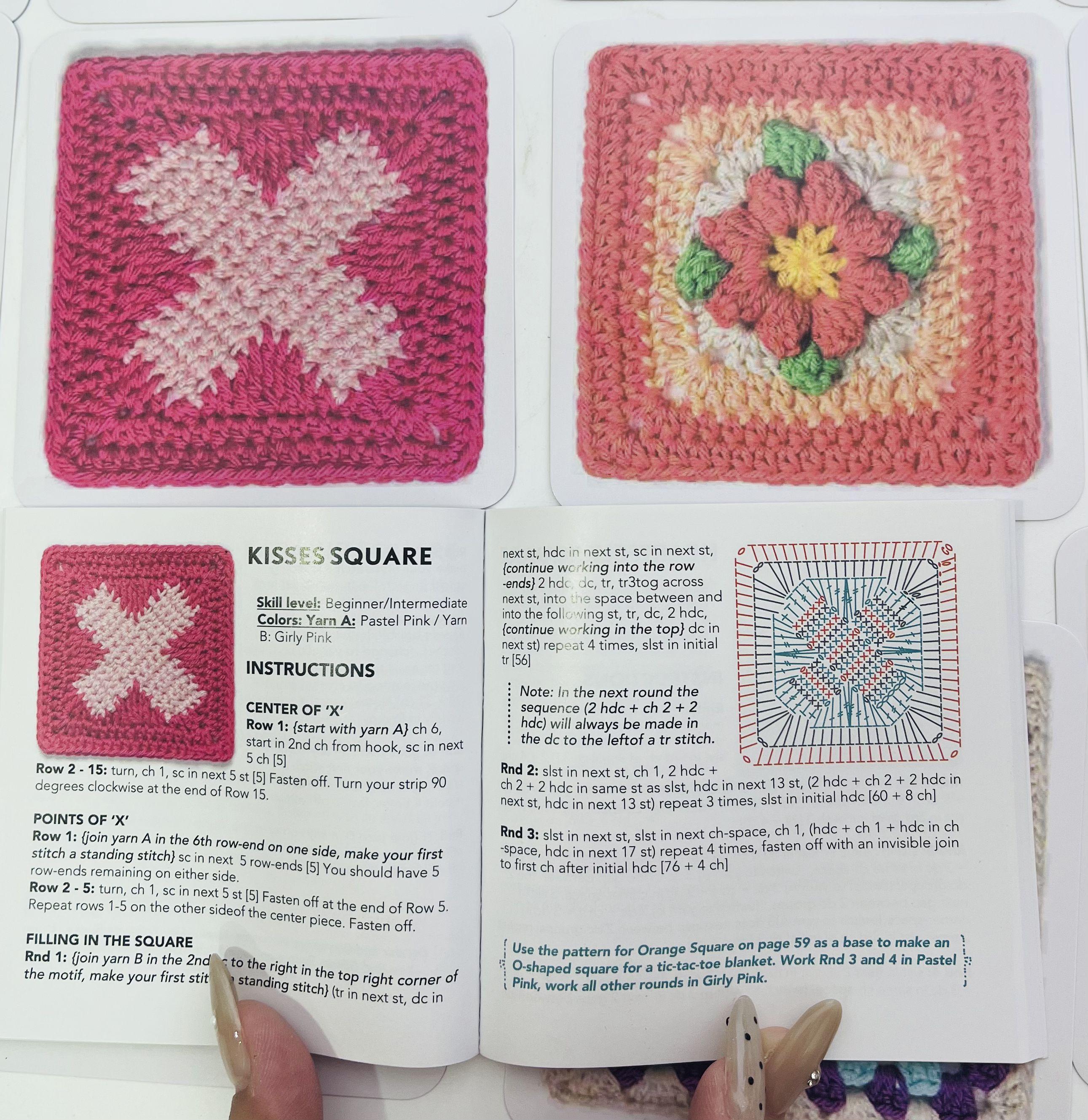 【2026 Gifts】Granny Square Crochet Card Set - 50 Unique Designs, Beginner-Friendly Knitting & Crochet Guide, Perfect for Craft Enthusiasts，Best Gift for Mom